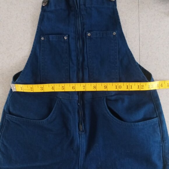 Zara Woman Premium Denim Wide Leg Dark Wash front zip overalls Size Small - Picture 6 of 8